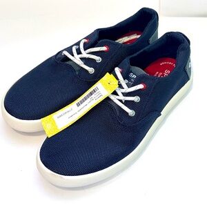 Sperry Navy Sneakers with White and Red Accents